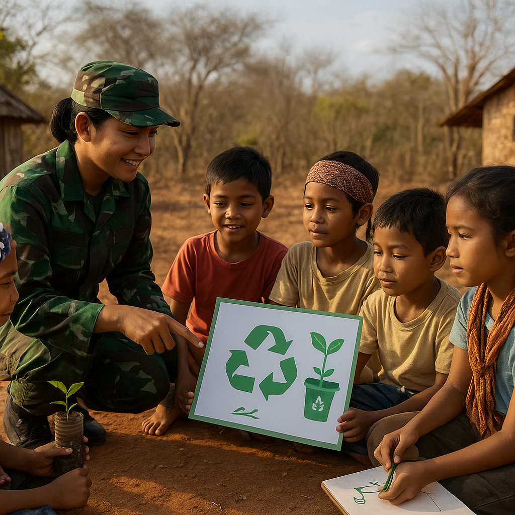 Prajurit TNI Mengajar Anak-Anak di Desa NTT dengan Kegiatan Edukasi Lingkungan