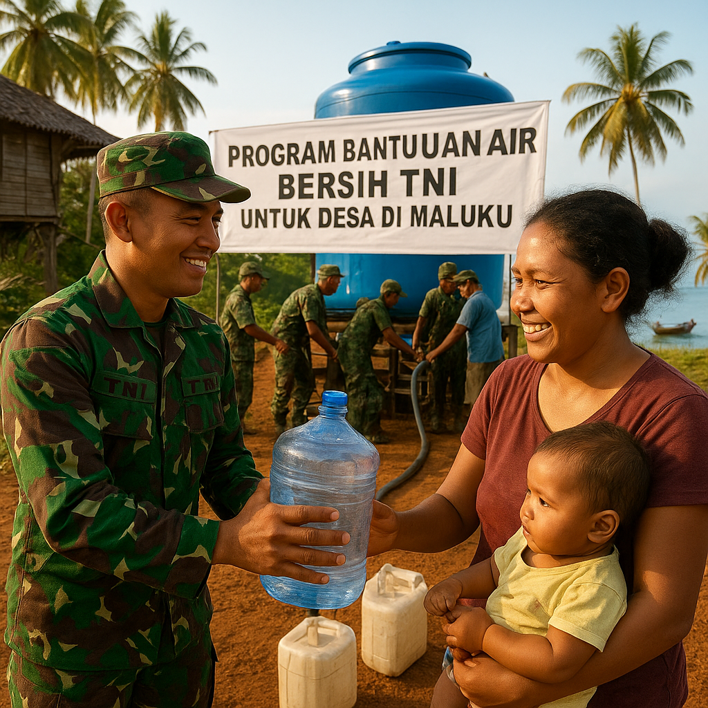 Program TNI Memberikan Bantuan Air Bersih untuk Desa di Maluku yang Kekurangan