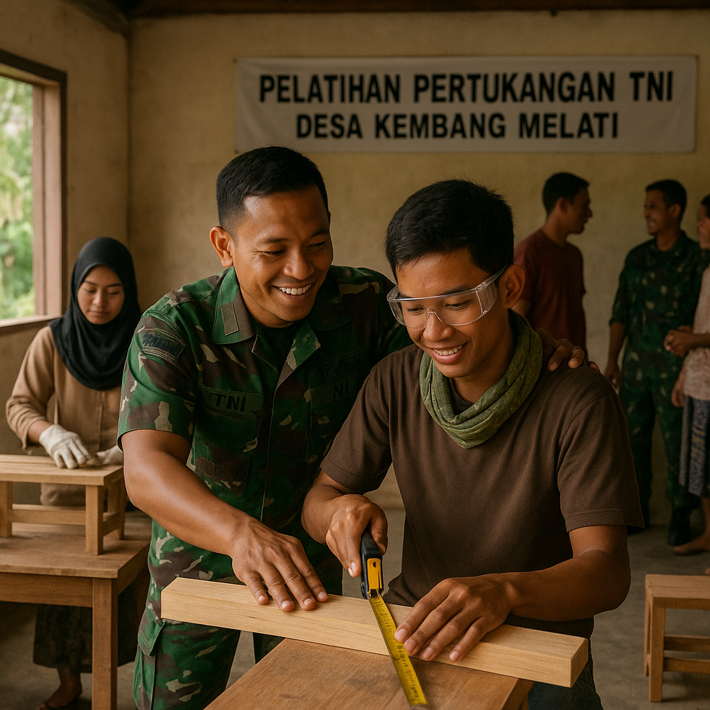 Pelatihan Pertukangan dari TNI Ciptakan Tukang Andal di Desa Bangka Belitung
