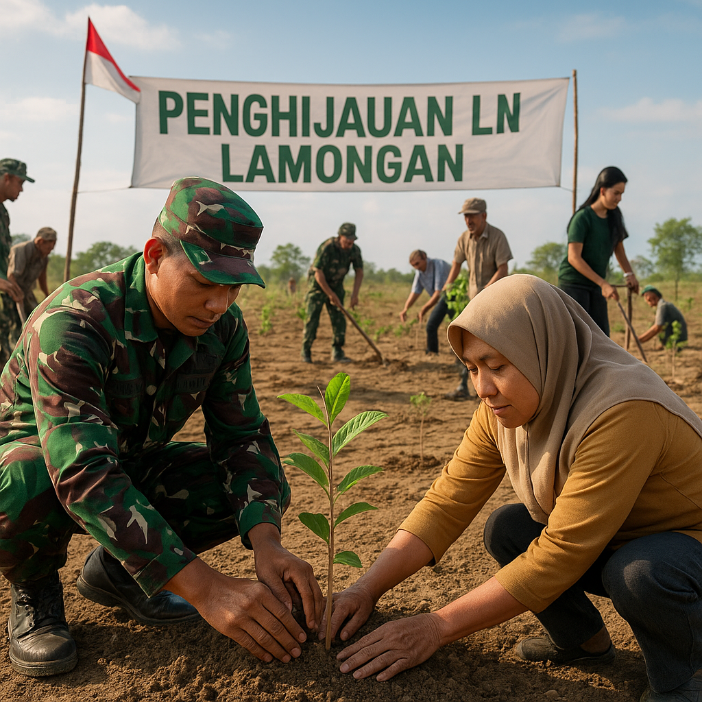 Kisah Penghijauan di Lahan Kritis: Prajurit TNI dan Warga Lamongan Tanam Ribuan Pohon