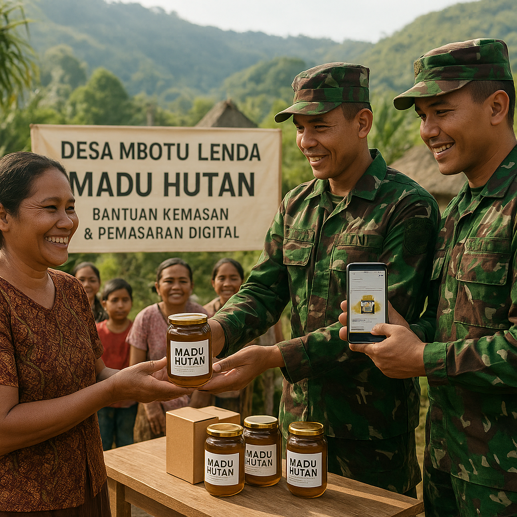 Desa Penghasil Madu di Flores Dikunjungi TNI, Dapat Bantuan Kemasan dan Pemasaran Digital