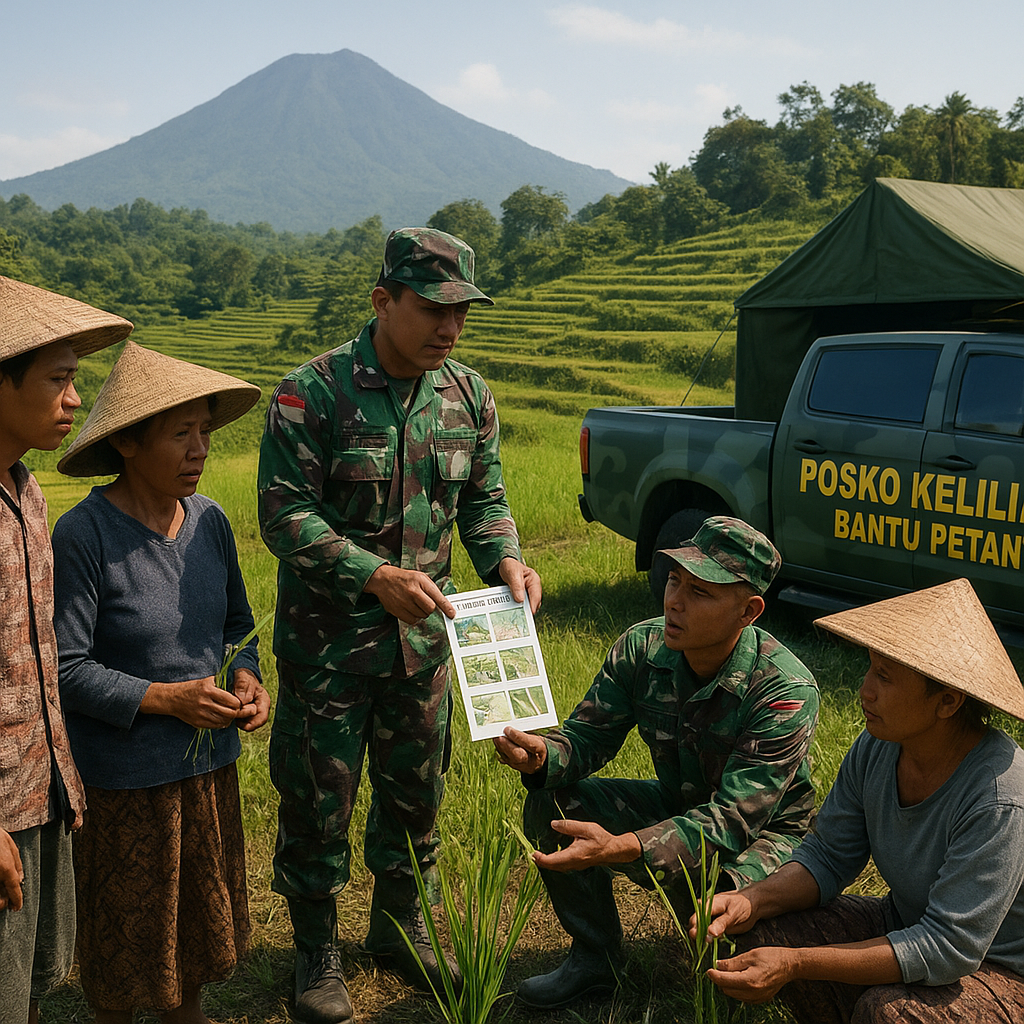 TNI Dirikan Posko Keliling, Bantu Petani di Lereng Gunung Kiras Melawan Hama