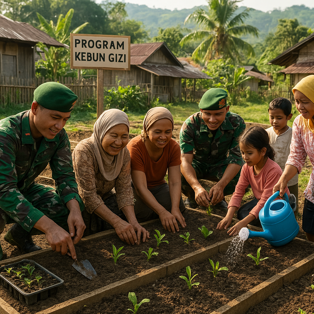 Program "Kebun Gizi" TNI di Perbatasan, Warga Belajar Tanam Sayur di Halaman