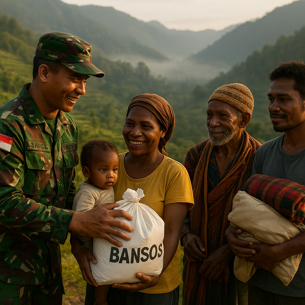 Bansos dari Hati: Satgas Perbatasan Salurkan Bantuan untuk Warga Pegunungan Papua