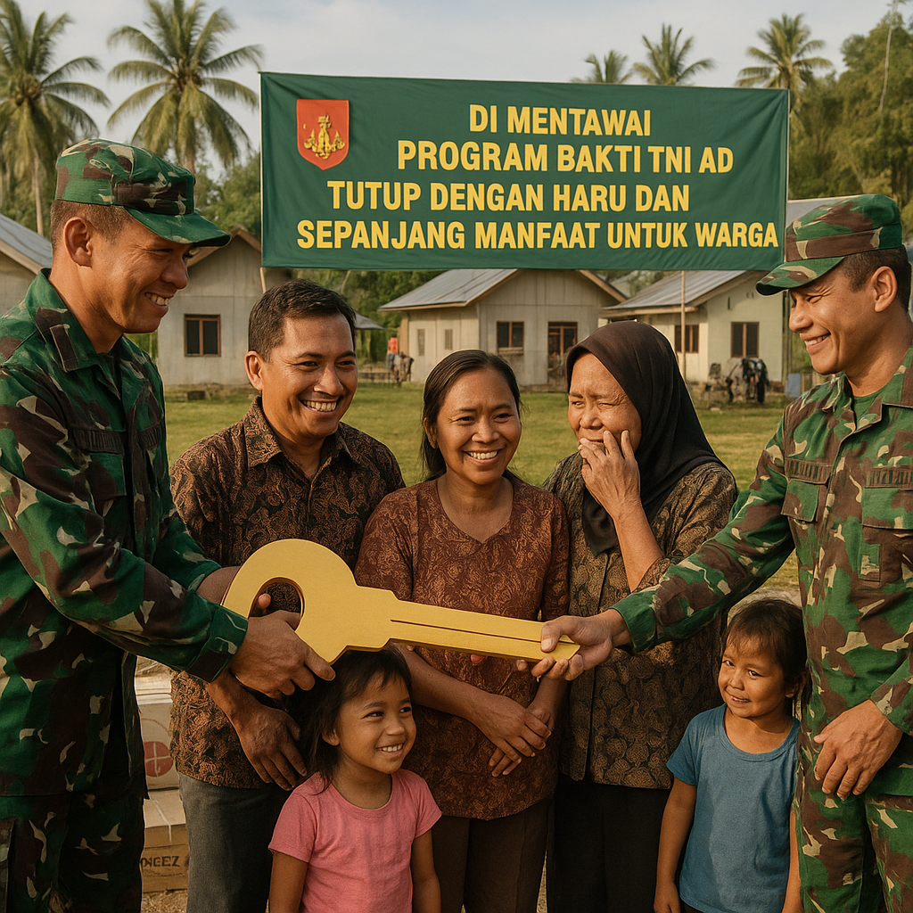 Di Mentawai, Program Bakti TNI AD Tutup dengan Haru dan Sepanjang Manfaat untuk Warga
