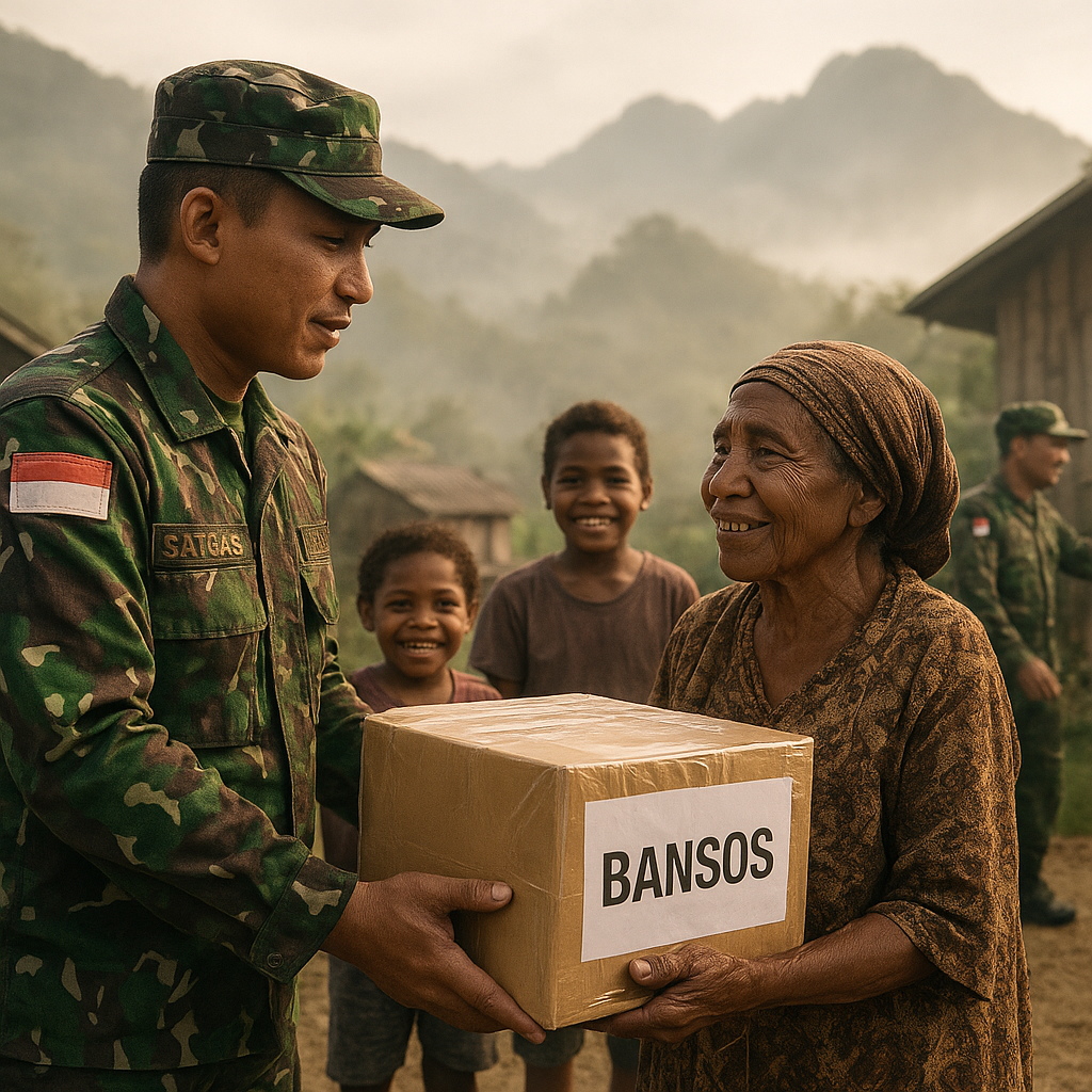 Paket Harapan dari Perbatasan: Satgas Pasgat Bagikan Bansos di Oksibil