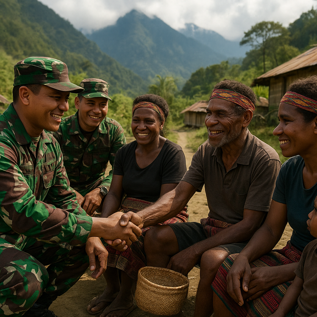 TNI Hadir sebagai Sahabat Rakyat, Pos Bulangkop Gelar Anjangsana di Pegunungan Bintang