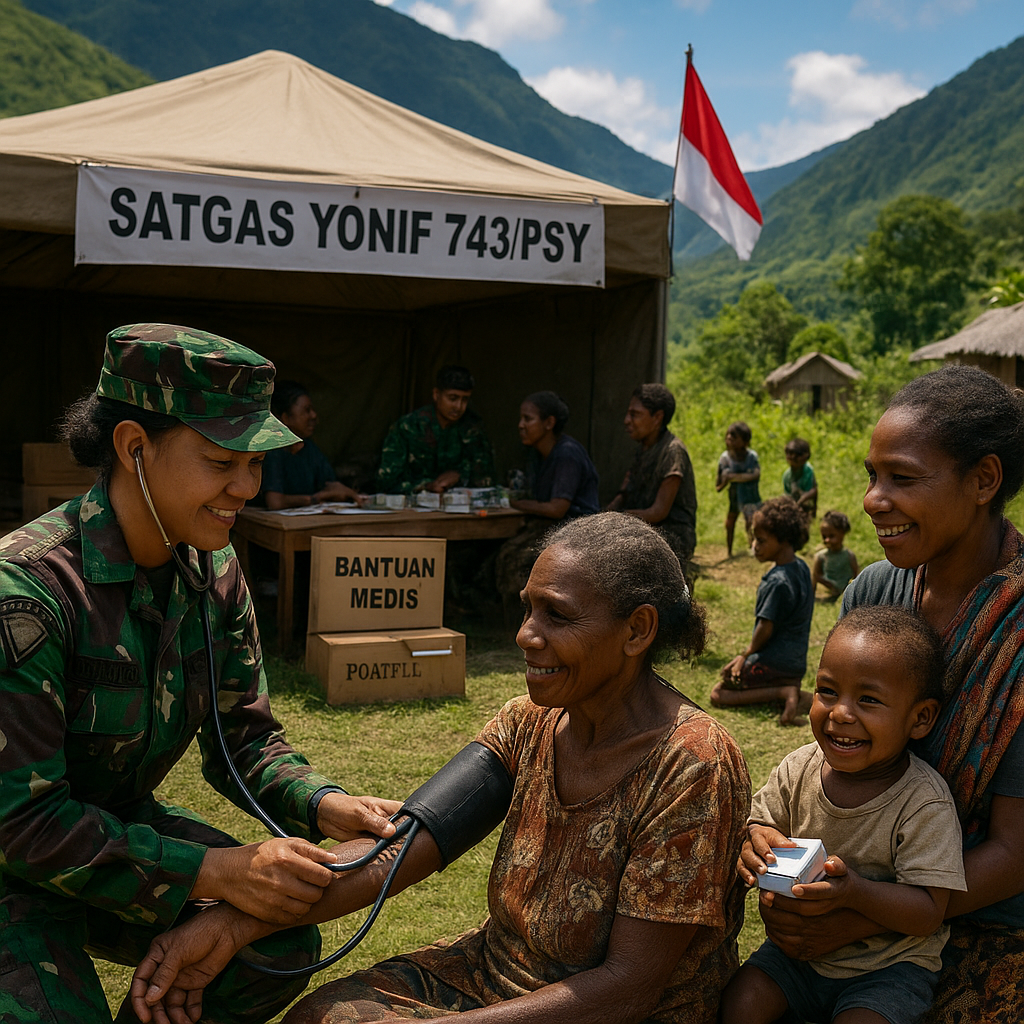 Satgas Yonif 743/PSY Tembus Medan, Beri Layanan Kesehatan Gratis di Talilime