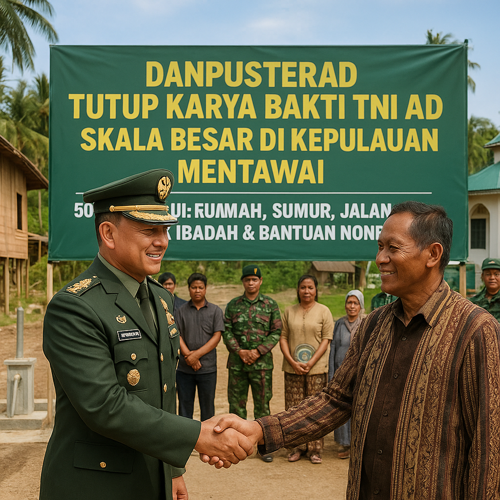Danpusterad Tutup Karya Bakti TNI AD Skala Besar di Kepulauan Mentawai
