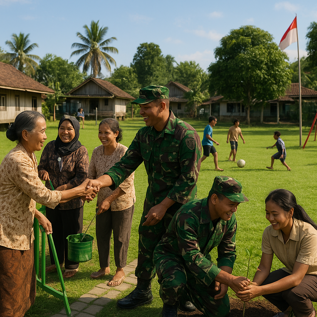 Revitalisasi Lapangan Desa oleh TNI Jadi Pusat Kebersamaan Baru