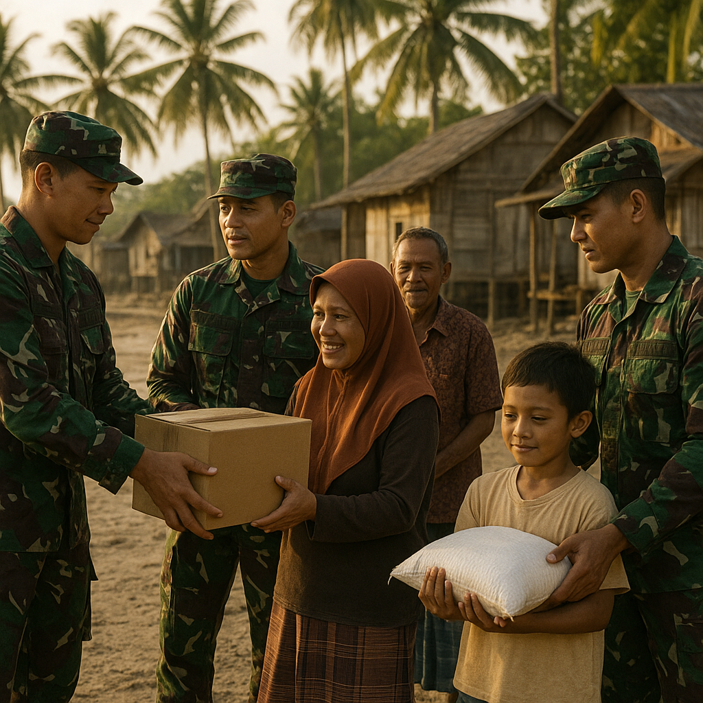 Bantuan Sembako dari TNI untuk Keluarga Pra-Sejahtera di Pulau Kecil Maluku