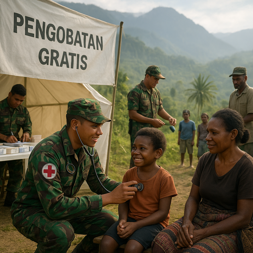 Prajurit Marinir Bawa Pengobatan ke Pelukan Pegunungan Deiyai