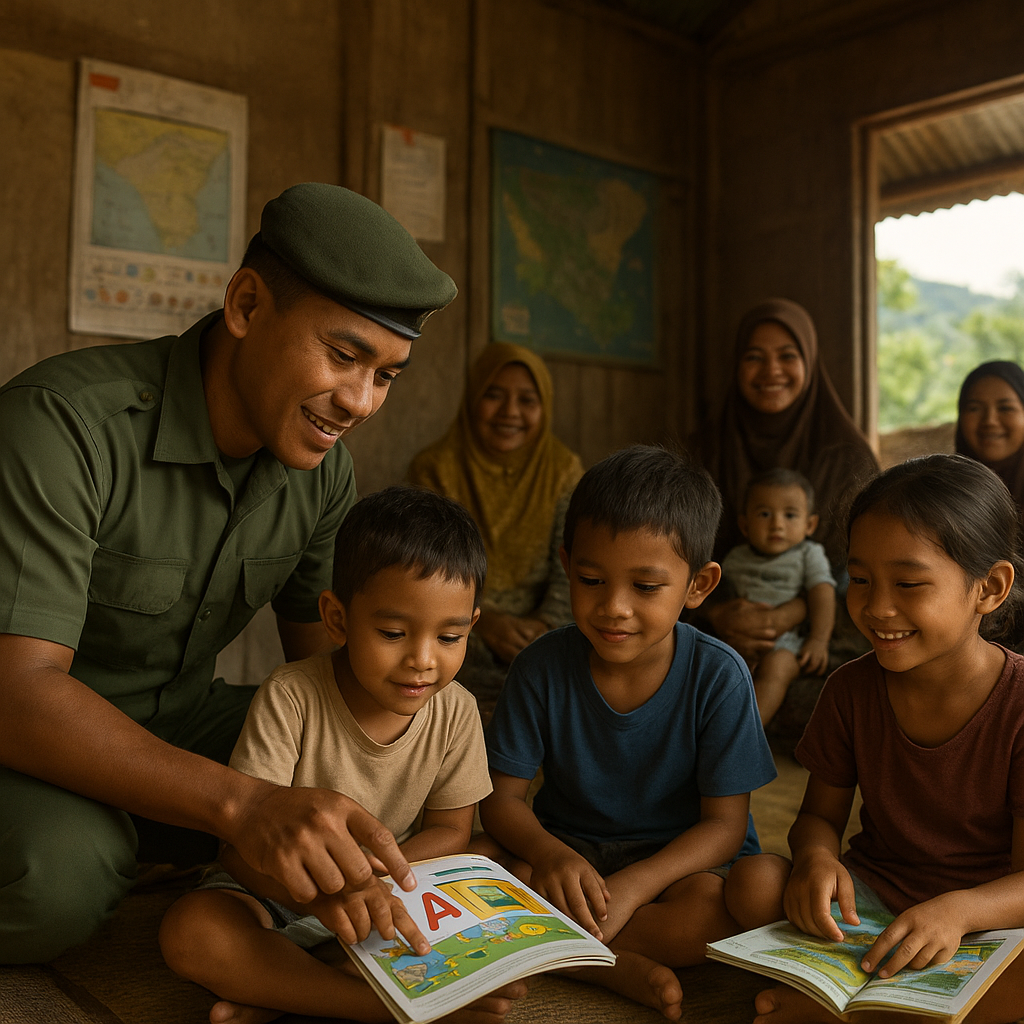 Kisah Hangat Prajurit TNI Ajari Anak-Anak Perbatasan Membaca di Sanggar Belajar