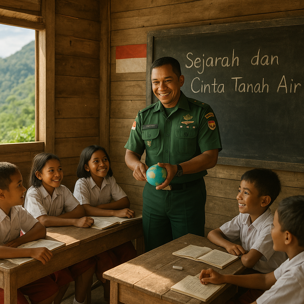 Dandim Menjadi Guru Sehari di SD Terpencil Pegunungan Halmahera