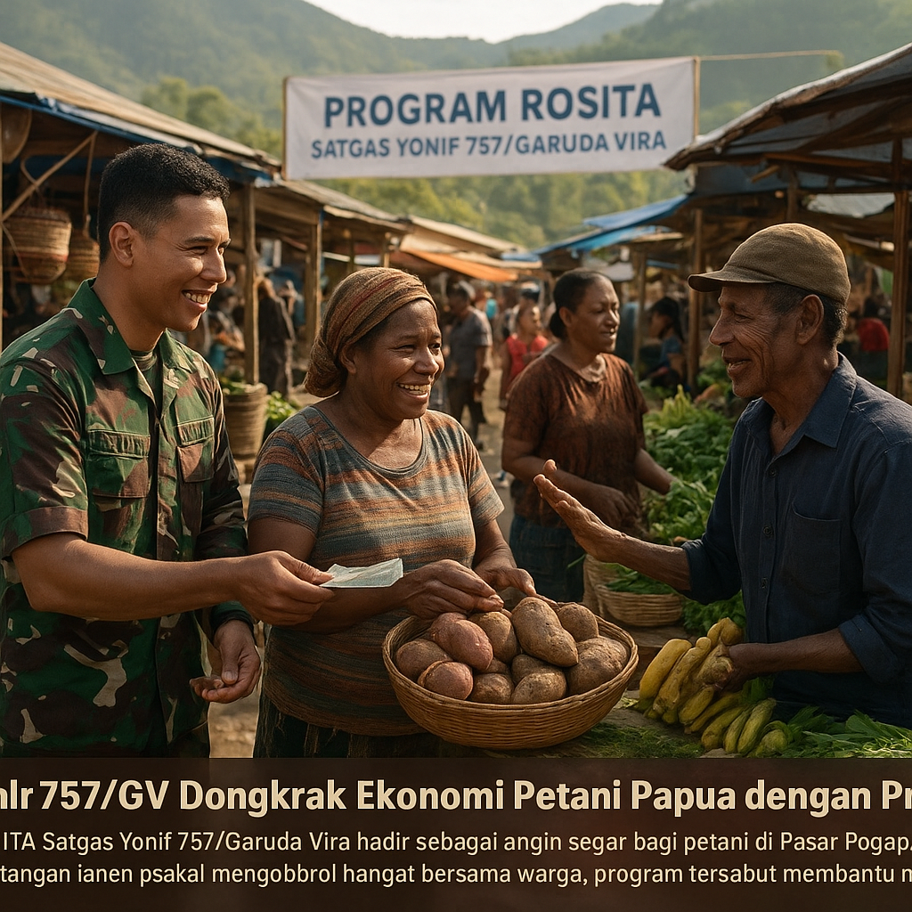 Satgas Yonif 757/GV Dongkrak Ekonomi Petani Papua dengan Program ROSITA