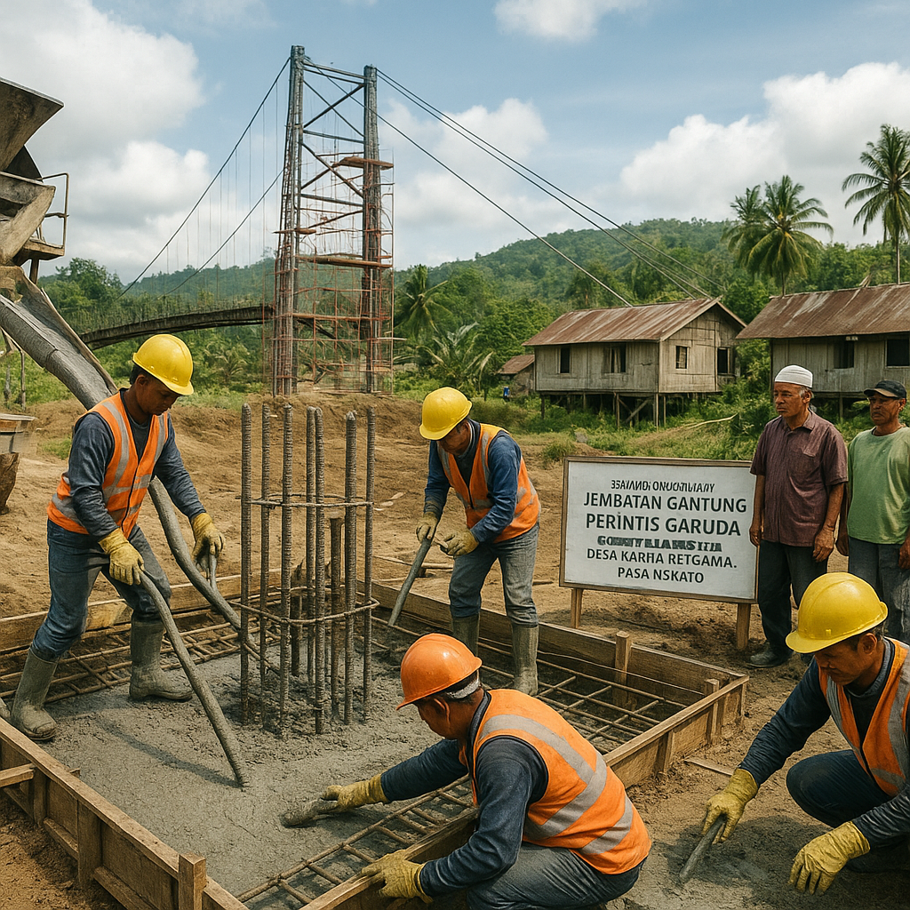 Percepatan Pembangunan Jembatan Gantung untuk Desa Karya Bersama di Pasangkayu