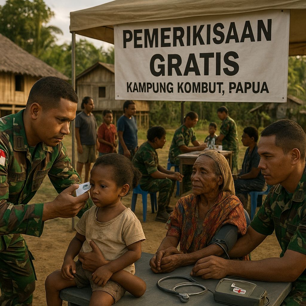 Peduli Kesehatan Warga Papua, Satgas Yonif 714/SM Gelar Pemeriksaan Gratis di Kampung Kombut