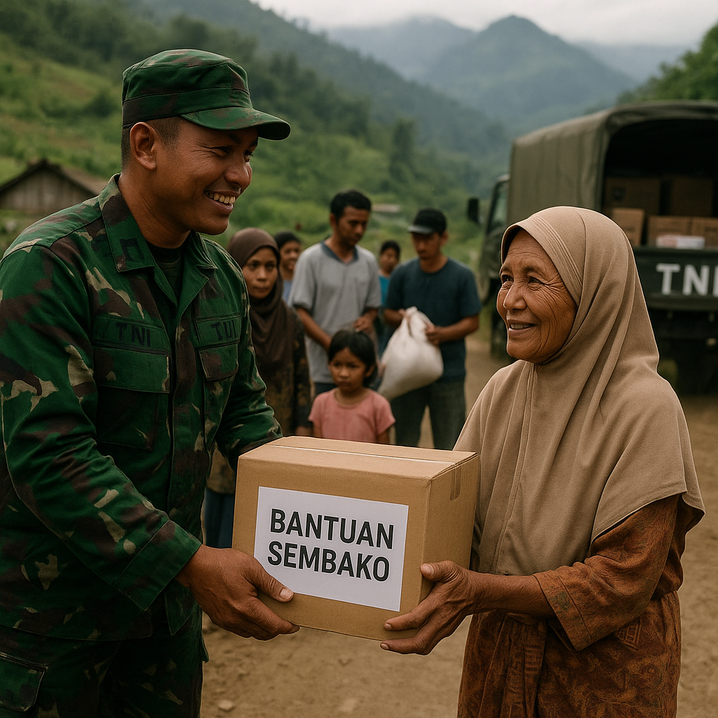 Bantuan Sembako TNI Tiba di Kampung Terpencil Aceh Tengah, Warga: "Seperti Kiriman Saudara"