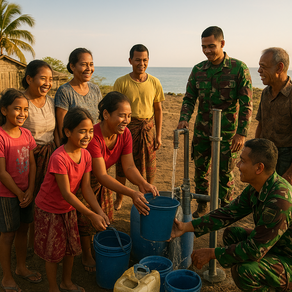 Sumur Bor TNI Memberkahi Warga di Ujung Pulau Solor, NTT
