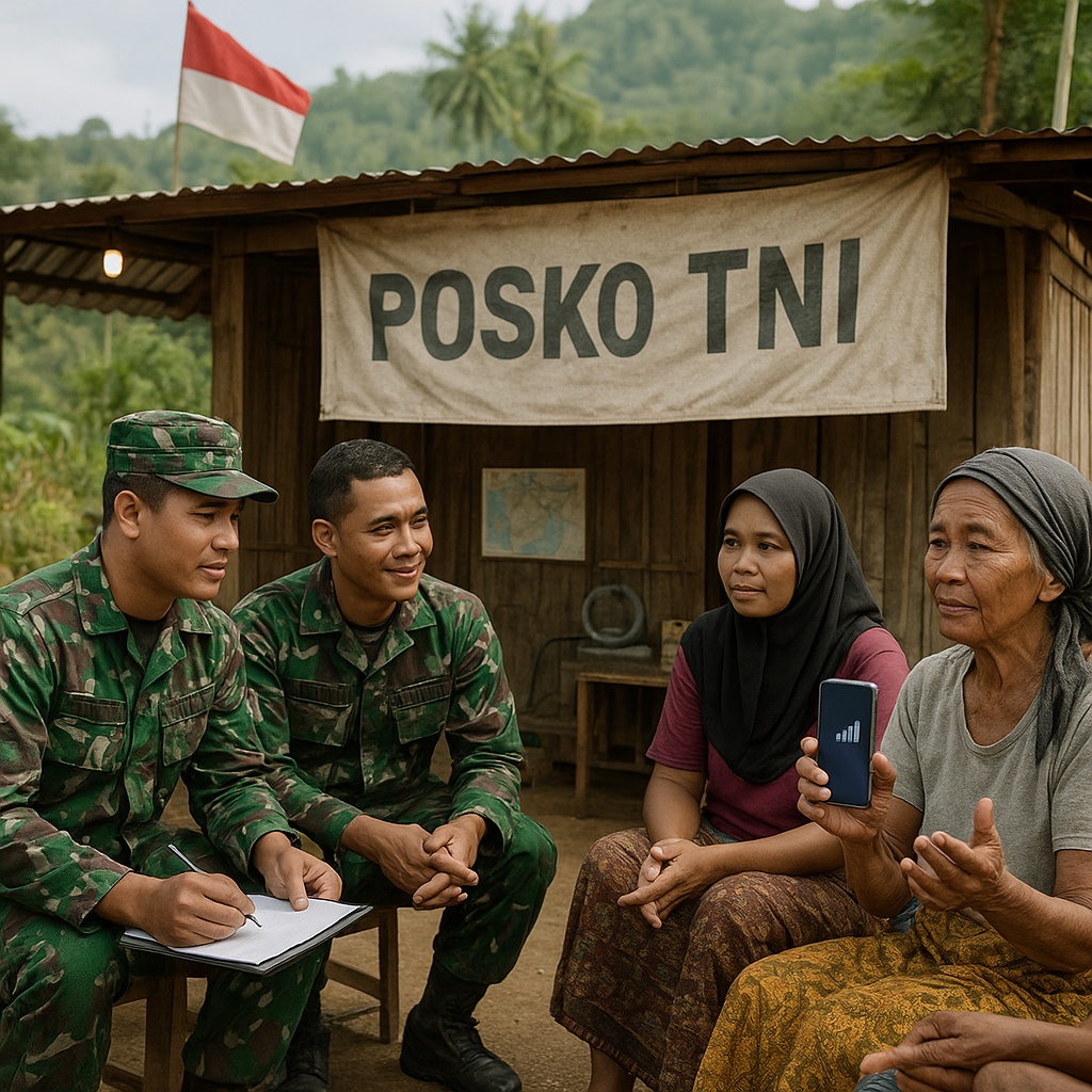 Tanya Jawab Ringan di Posko TNI: Warga Pelosok Sulawesi Curhat Soal Sinyal dan Listrik