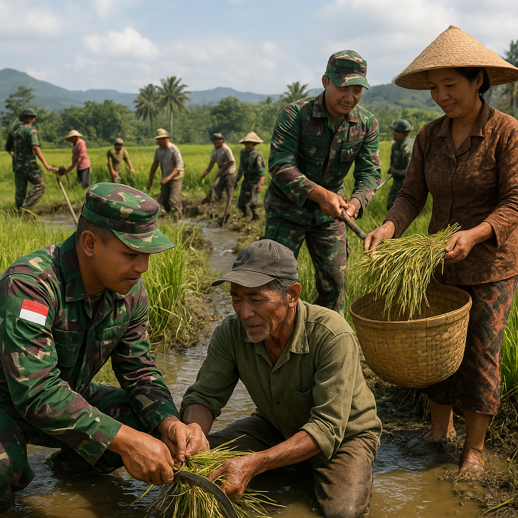 Prajurit TNI Bantu Petani Sukabumi Panen Raya di Lahan Percontohan