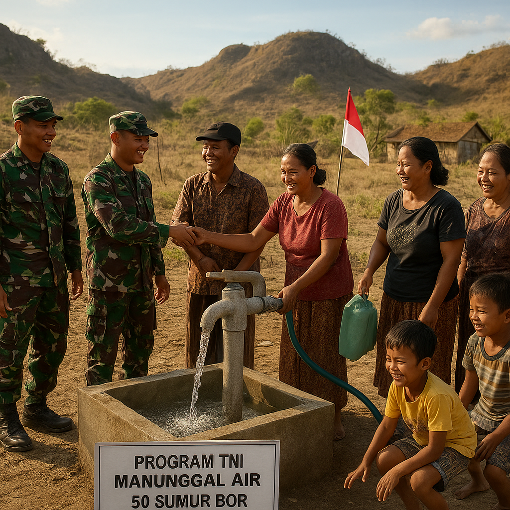 Program TNI Manunggal Air Resmikan 50 Sumur Bor Baru di Desa-Dusa Kekeringan Gunung Kidul