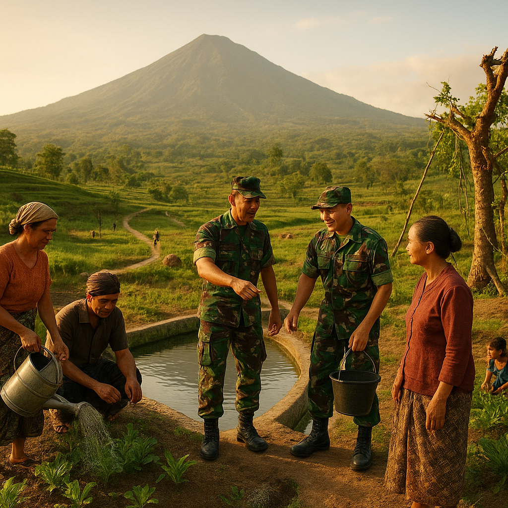 Pengabdian TNI di Kaki Rinjani: Revitalisasi Embung Mengubah Dahan Jadi Surga Pertanian