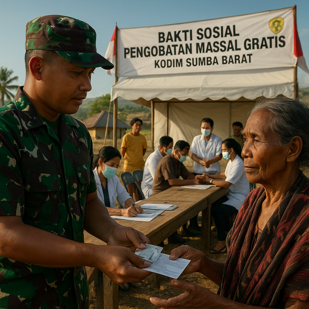 Kodim di Sumba Gelar Bakti Sosial Pengobatan Massal Gratis