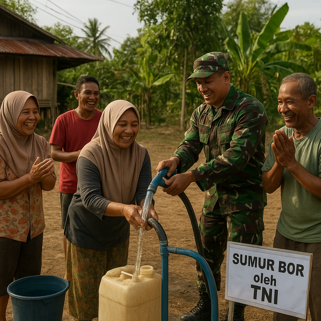 Warga Pamona Bersyukur Atas Pembangunan Sumur Bor oleh TNI