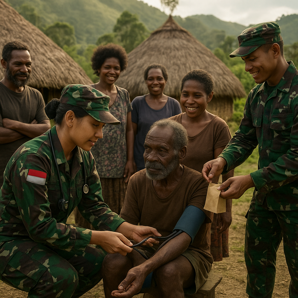 Jemput Bola ke Honai, Satgas Yonif 731/Kabaresi Beri Pengobatan Gratis untuk Warga Beoga Papua