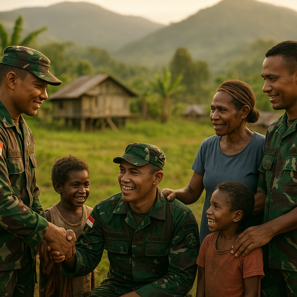 Pela Gandong Satgas Yonif 731/Kabaresi Pererat Persaudaraan di Beoga, Warga: TNI Sudah Seperti Keluarga Kami