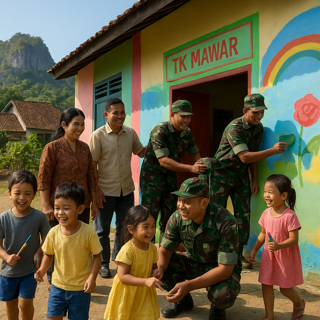 Renovasi Sekolah Taman Kanak-Kanak di Gunung Kidul: TNI Wujudkan Mimpi Warna-Warni Anak Desa