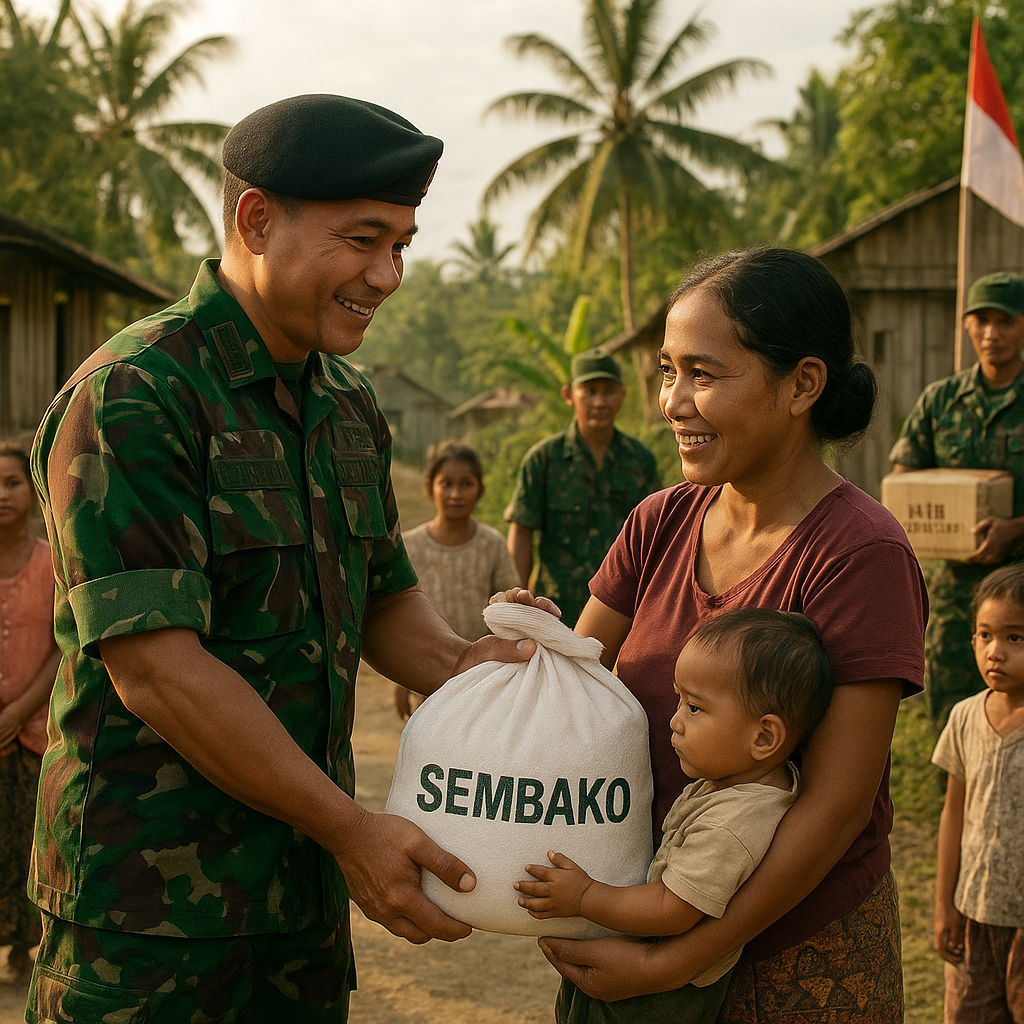 Dandim Serahkan Bantuan Sembako untuk Keluarga Prasejahtera di Daerah Perbatasan