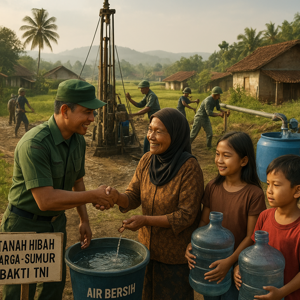 Bakti TNI Manunggal Air Turun ke Desa Cipaku, Semilir Air Bersih untuk Warga Majalengka