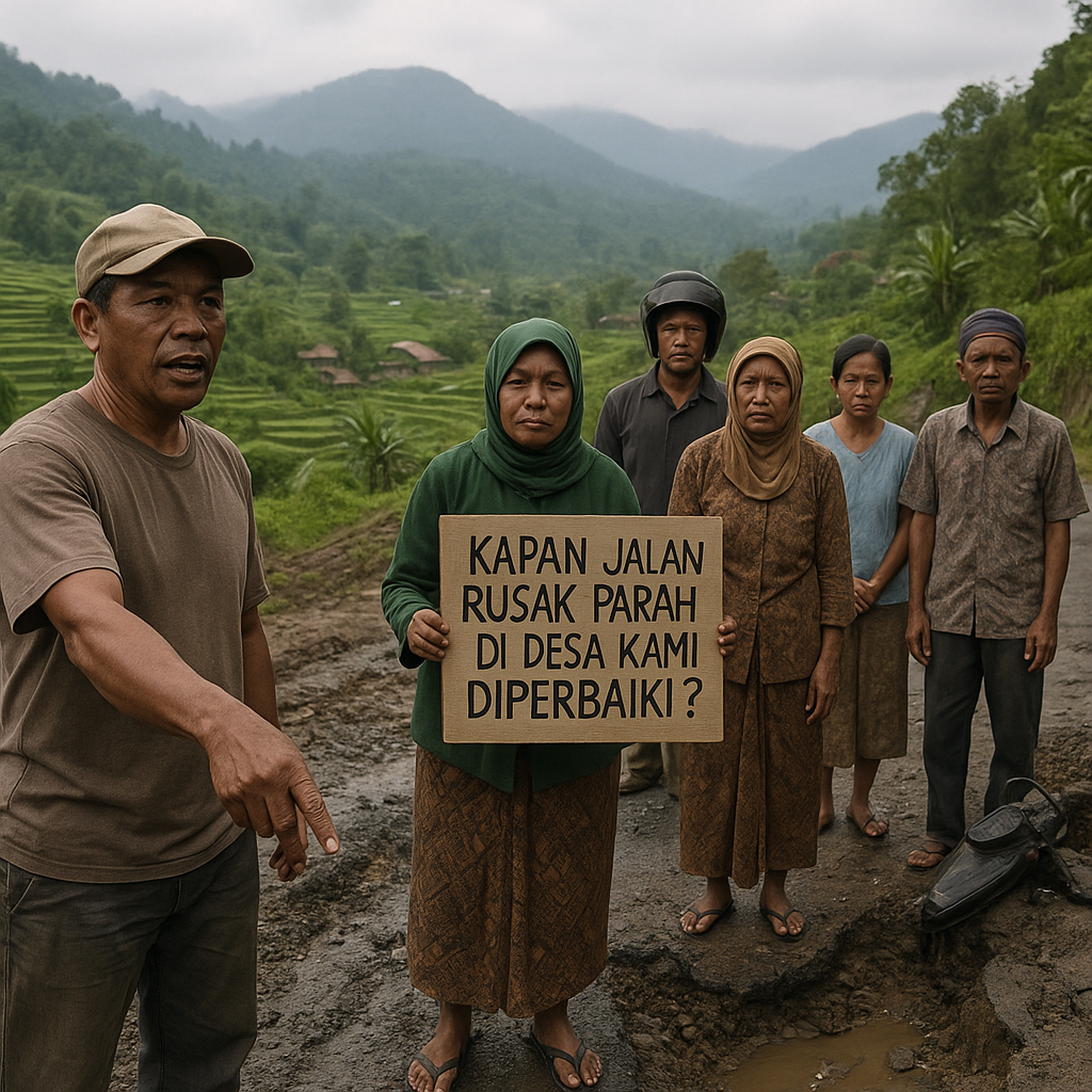 Warga Di Lereng Gunung Tanya: Kapan Jalan Rusak Parah Di Desa Kami Diperbaiki?