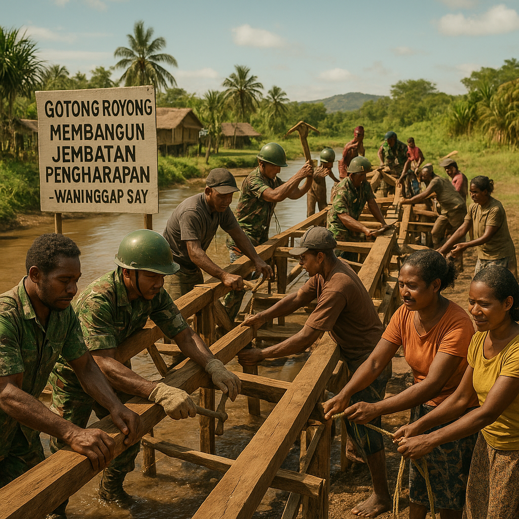 Gotong Royong Membangun Jembatan Pengharapan di Waninggap Say
