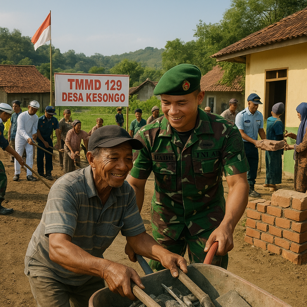 TMMD 129: 150 Prajurit Tiga Matra Siap Berbaur dengan Warga Kesongo