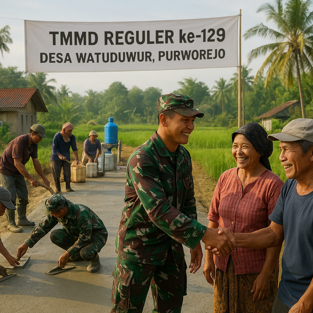 TMMD Reguler ke-129 Purworejo Dimulai, Warga Watuduwur Sambut Harapan Baru