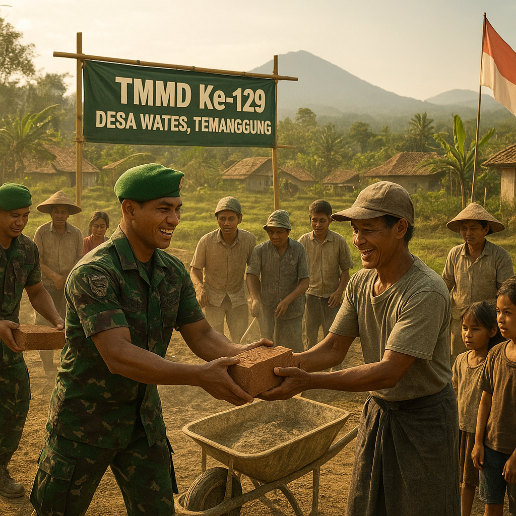 TMMD Ke-129: TNI-Warga Temanggung Bersinergi Bangun Desa Wates