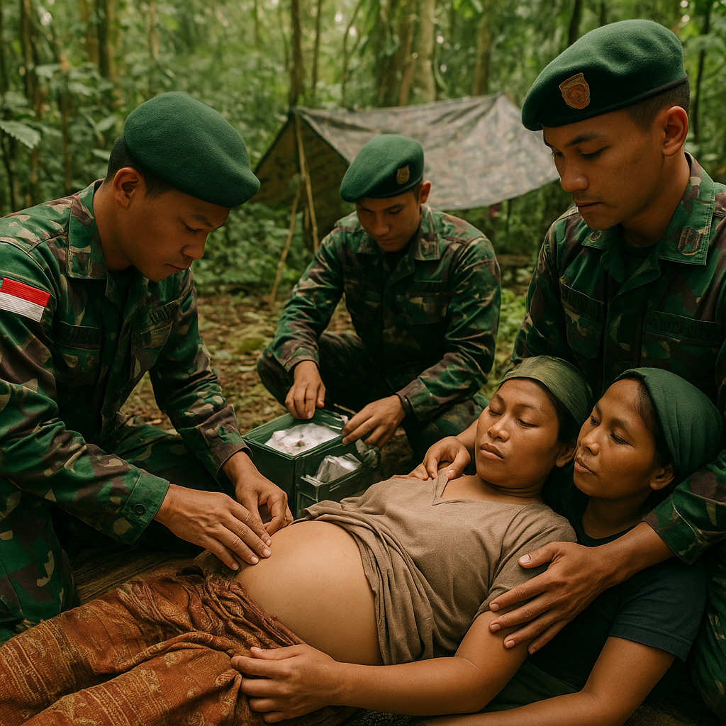 Belaian Kasih TNI: Satgas Pamtas Bantu Ibu Melahirkan di Tengah Hutan Perbatasan