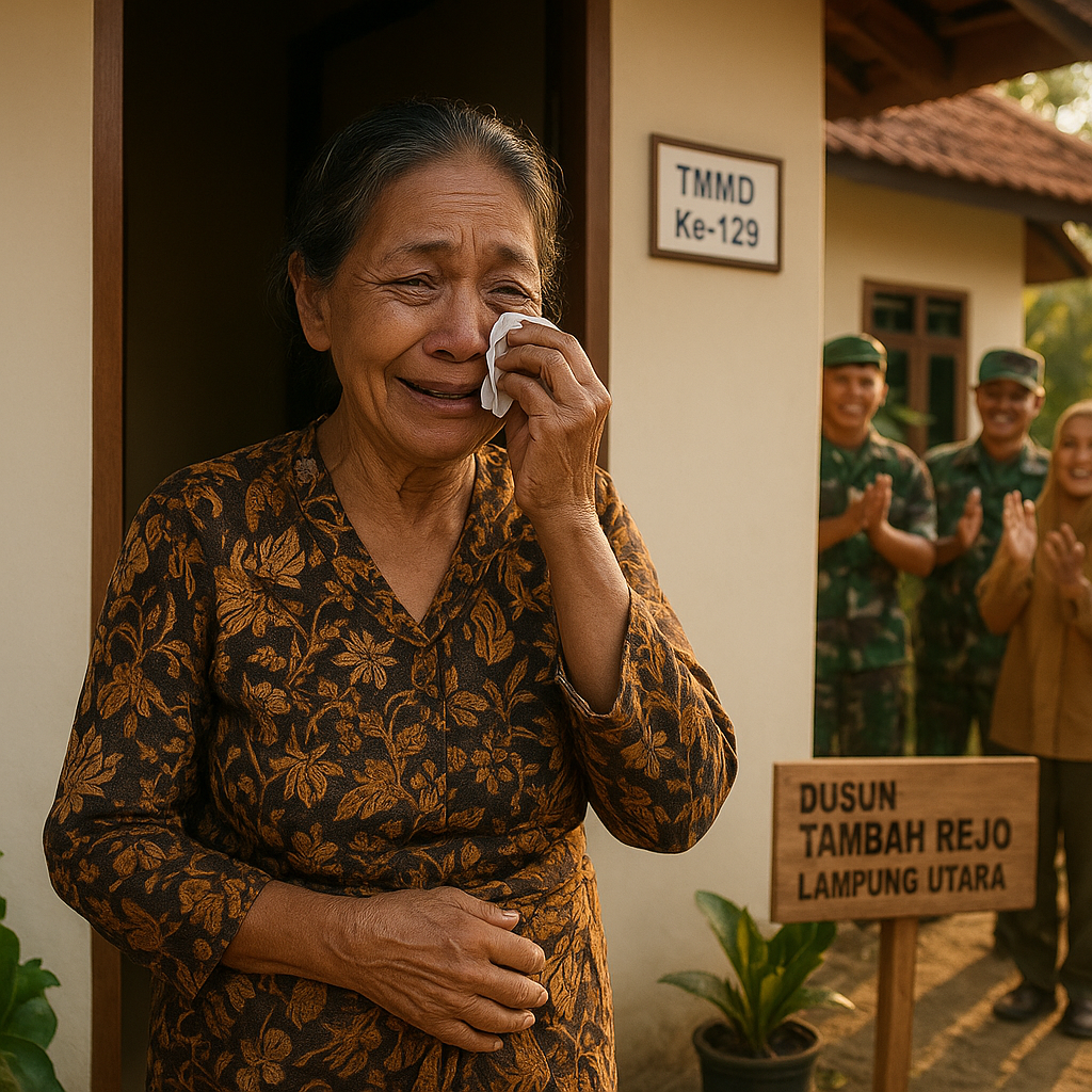 Air Mata Haru Ibu Landep Pecah, Rumah Impian di Usia Senja Terwujud Lewat TMMD