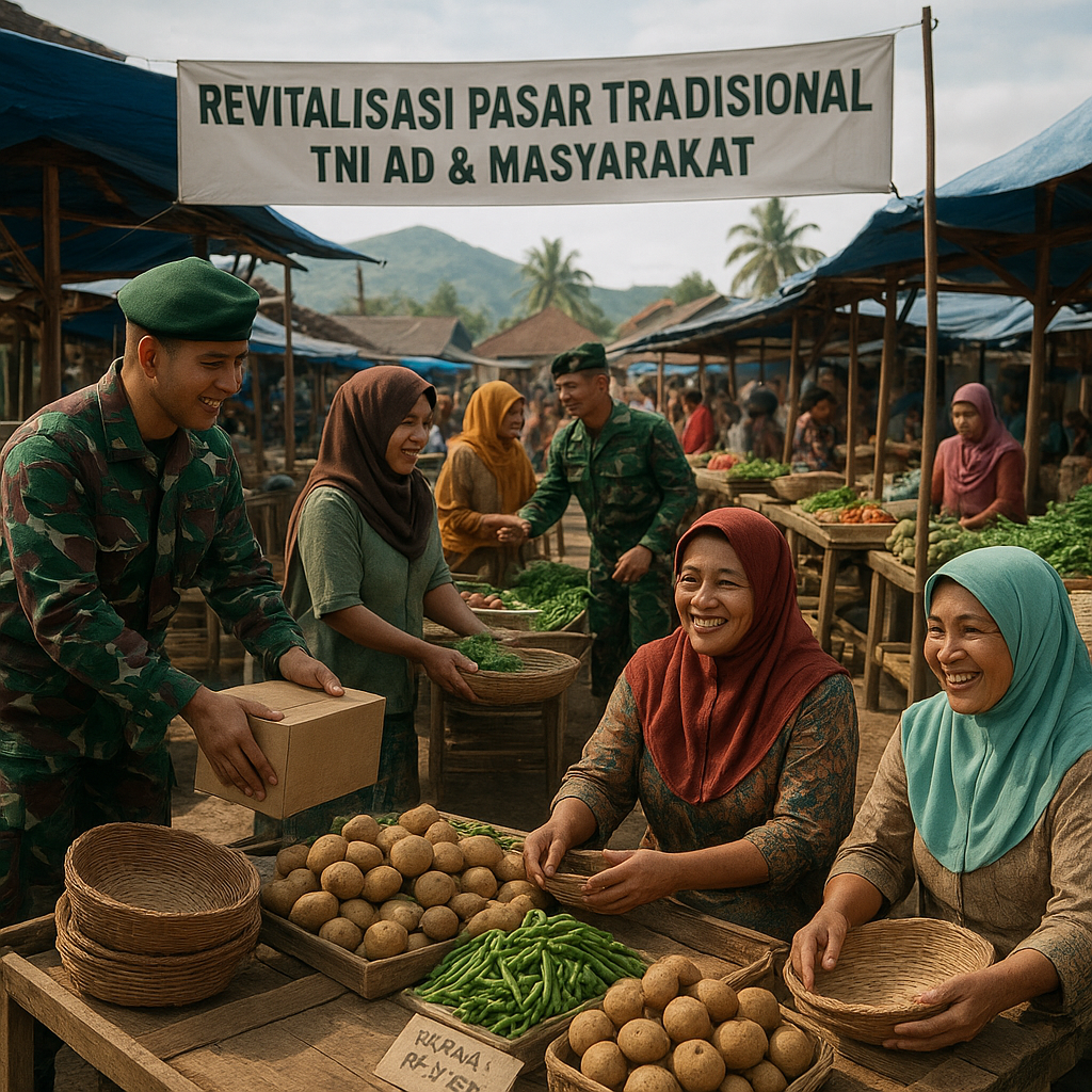TNI AD Bantu Revitalisasi Pasar Tradisional di Desa Terpencil Lumajang, Dongkrak Perekonomian Warga
