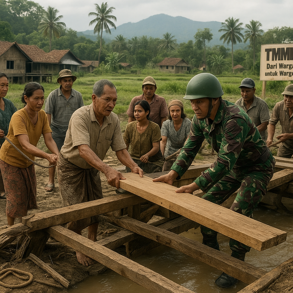 Dari Warga untuk Warga: Aspirasi Jembatan Rusak di Desa Tertinggal Akhirnya Diperbaiki TNI