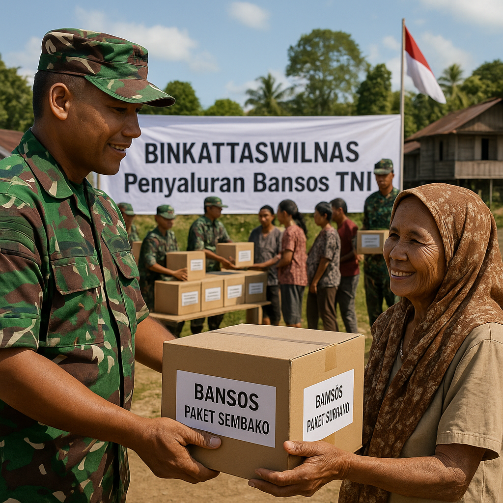 TNI Salurkan 1.800 Paket Bansos untuk Warga Perbatasan RI-Malaysia di Malinau