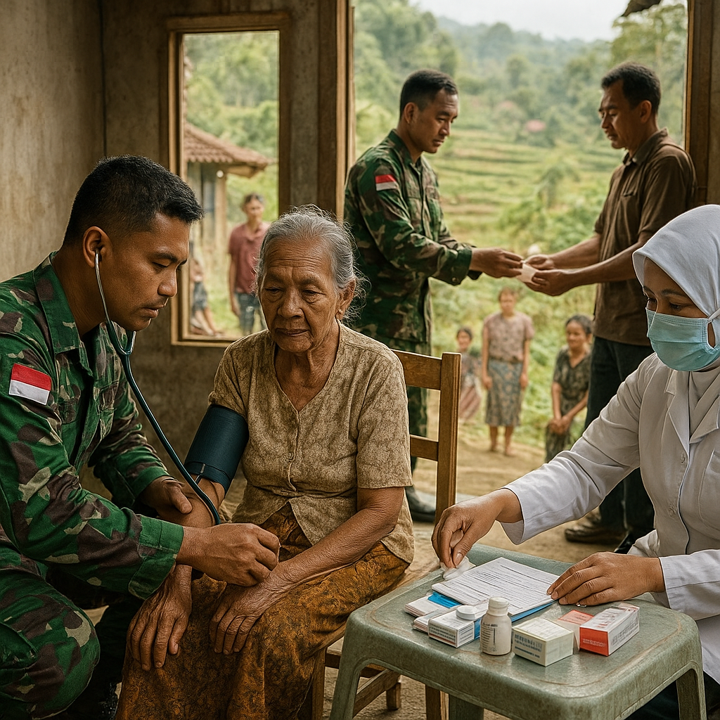 Prajurit TNI Susuri Bukit Parungponteng, Bawa Kesehatan Hingga ke Pelosok Desa