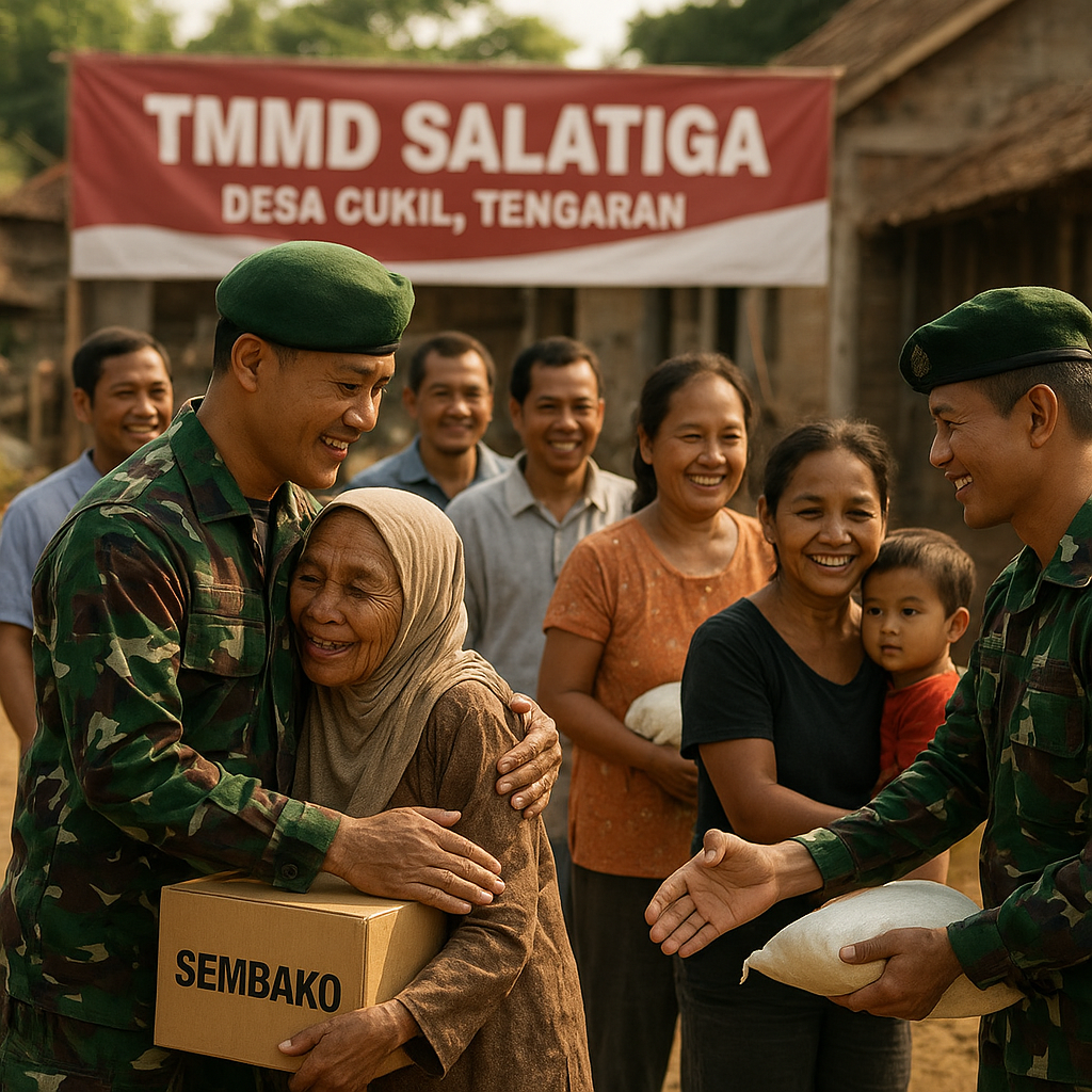 Kehangatan Sembako, Cerita Haru Prajurit TNI Merangkul Warga Tengaran