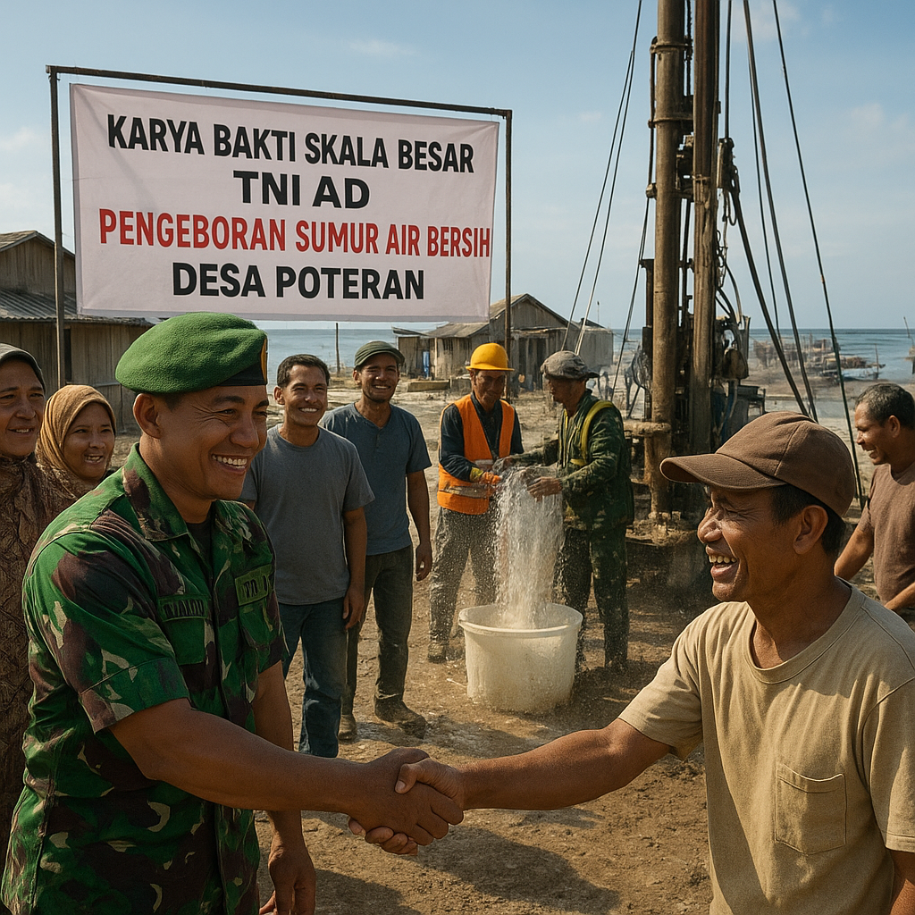 Program KBSB TNI AD Jangkau Pulau Raas, Pengeboran Sumur Air Bersih Dimulai di Desa Poteran