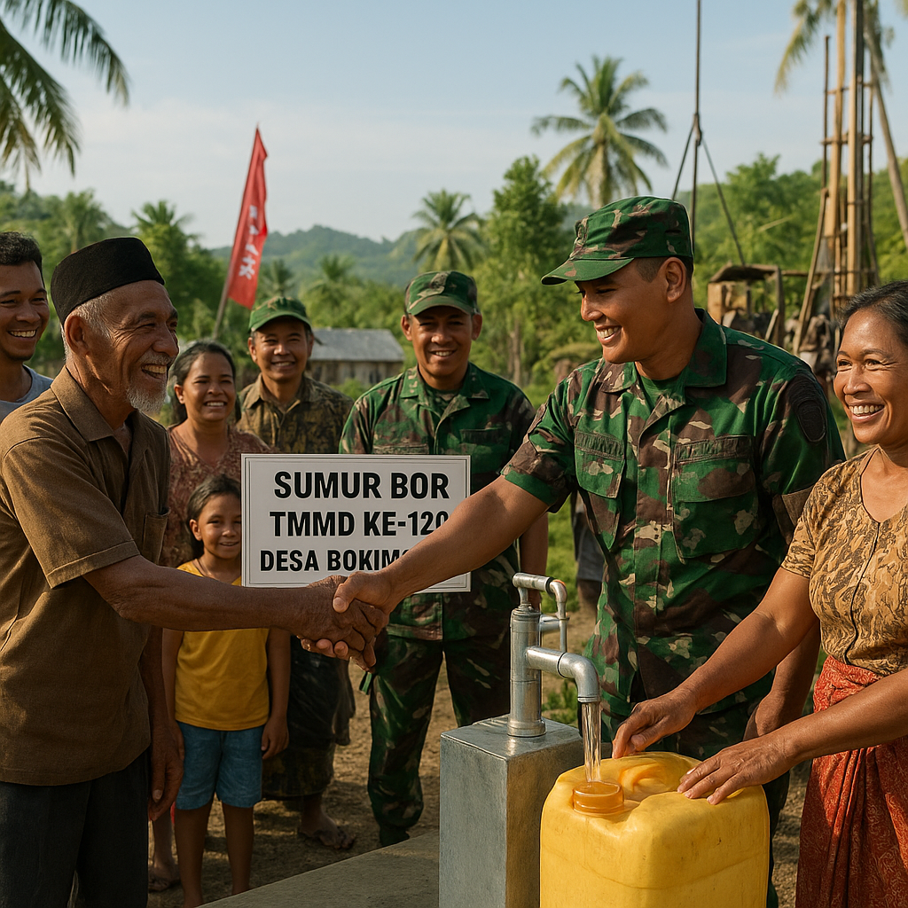 TMMD Ke-129 Bawa Harapan Baru, Sumur Bor Dibangun untuk Warga Bokimaake