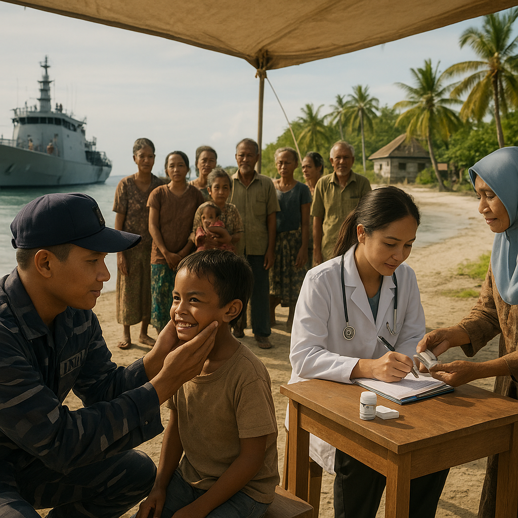 Program Kapal Komando TNI AL Gelar Karya Bakti Medis Gratis di Pulau Terpencil Kepulauan Sula