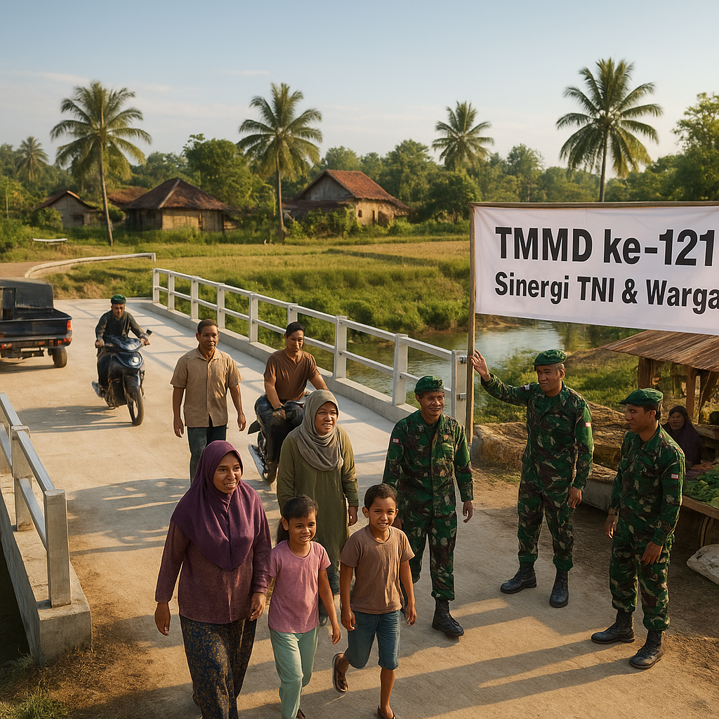 Jalan Usaha Warga Terbuka Lebar Setelah Pembangunan Jembatan TMMD ke-121